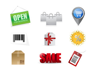 Fototapeta premium shopping market concept icon set
