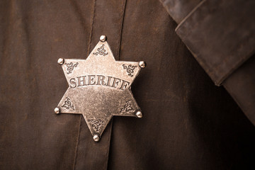 Close up of sheriff badge