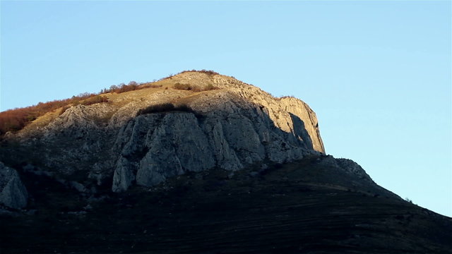 Shadows Cover Mountain Peak