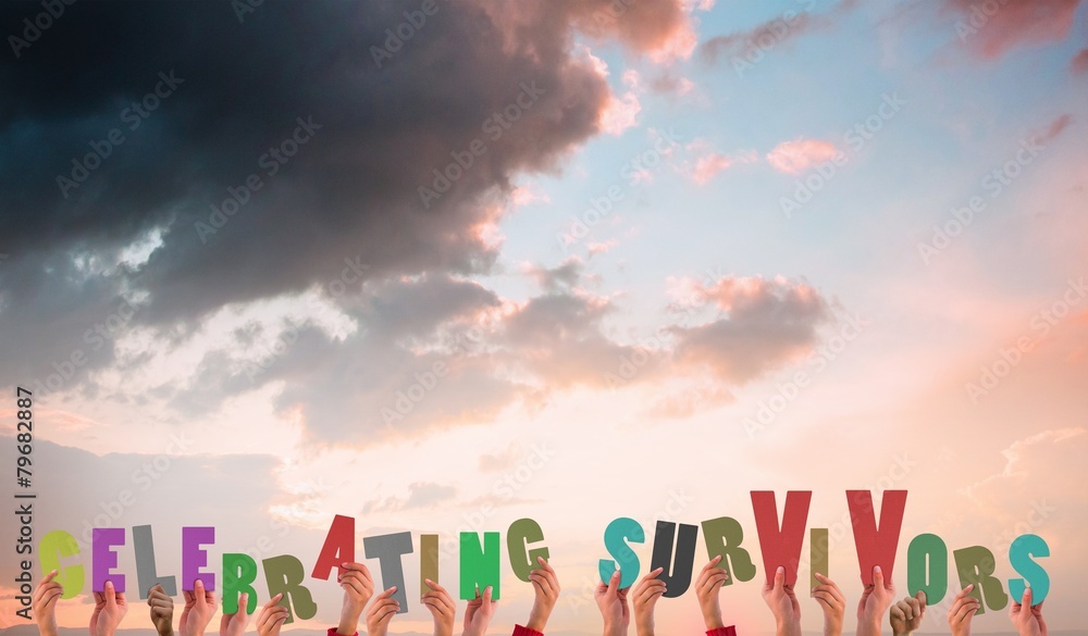 Poster composite image of hands holding up
