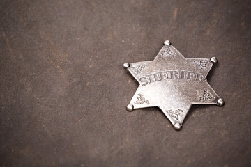 Close up of sheriff badge