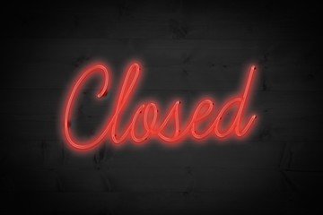 Composite image of closed sign