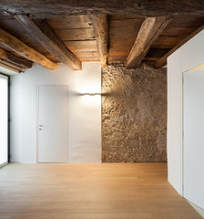 Architecture, hall of a rustic loft