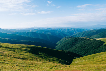 Green mountains. Mountain travel