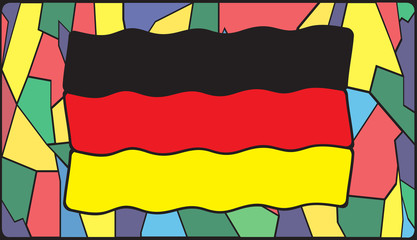 German Flag On Stained Glass