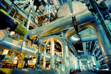 Industrial zone, Steel pipelines, valves and cables