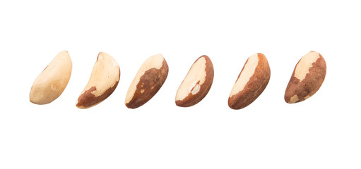 Brazil nuts over white background