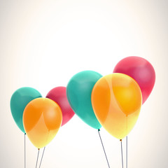 Color balloons on light background