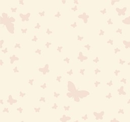 seamless pattern of butterflies on a beige background