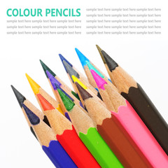 Fototapeta premium Colour pencils isolated on white background