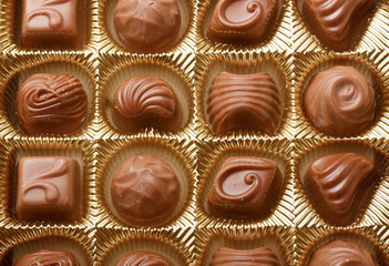 Chocolate sweets close up