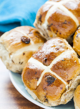 Hot Cross Buns On A Plate