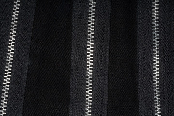Zippers on fabric