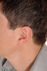 Obraz premium The ear of a young man.
