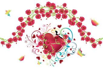 Obraz premium Heart with Roses