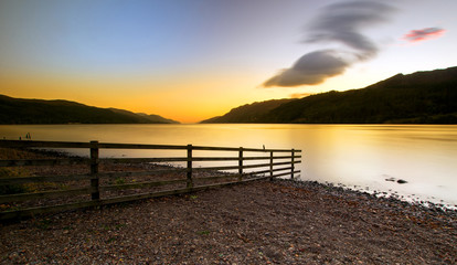 Loch Ness scottish sunrise   Highlands Scotland UK