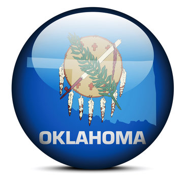 Map on flag button of USA Oklahoma State