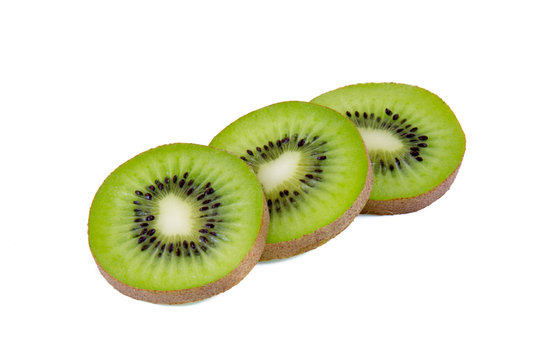 Kiwi slices isolated on a white background