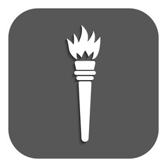 The torch icon. Torch symbol. Flat