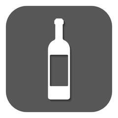 The wine icon. Bottle symbol. Flat