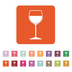 The wineglass icon. Goblet symbol. Flat