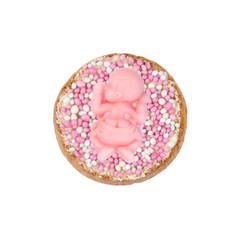 Rusk with pink mice for a girl