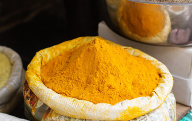 Traditional spices market in India