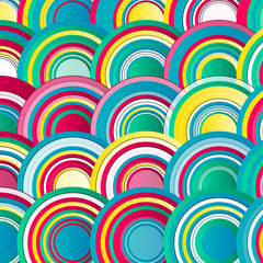 Vector Abstract Drawn Colorful Circles Background.