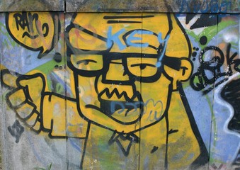 Disegno su di un muro per strada a Milano (2014)