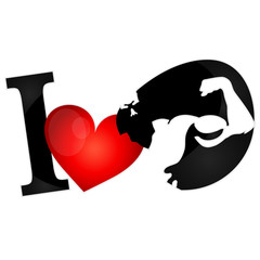 I love muscles symbol