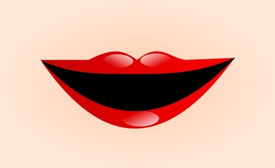 Background with red lips