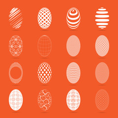 Easter eggs on a orange background