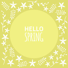 Vector illustration with template text hello spring