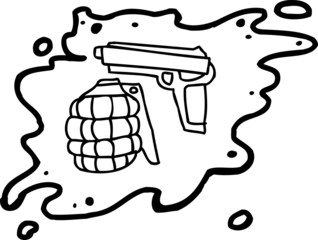 Weapons in Splatter Outline