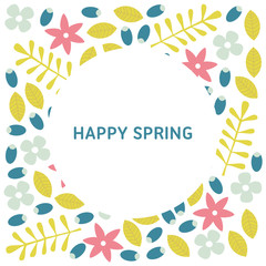 Vector illustration with template text Happy spring