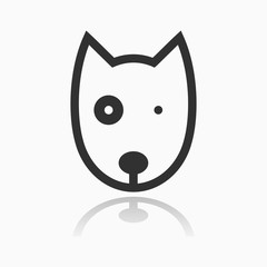 Animal Portrait Line Icon Vector Illustration. Dog