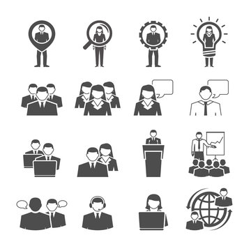 Business Team Demographic Composition Black Icons