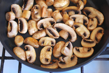 Frying mushrooms