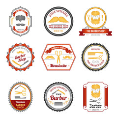 Naklejka premium Barber Shop Emblems Colored