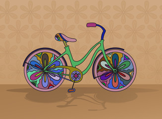 Vector decorative bicycle
