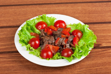 Roasted beef and mushrooms