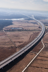 aerial view of highway