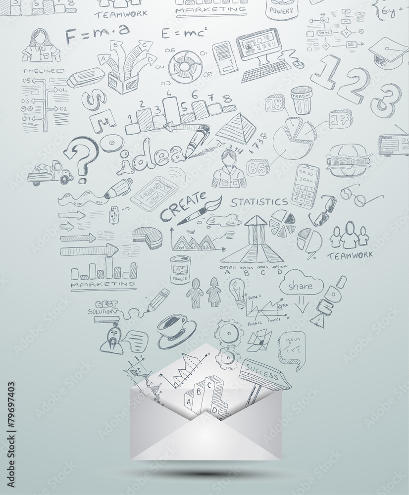 Poster idea concept layout for brainstorming and infographic background