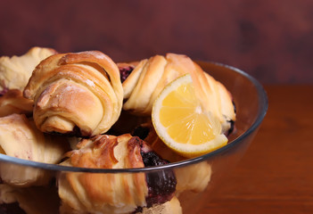 Croissant with blueberries