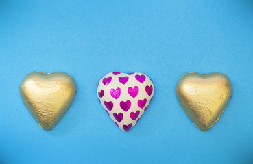 hearts in gold packaging