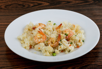 Fried rice with prawns
