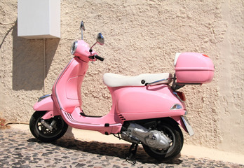Fototapeta na wymiar Rose motor scooter
