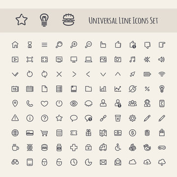 Set of Line Universal Icons