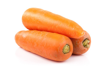 Fresh and sweet carrot isolated on white background