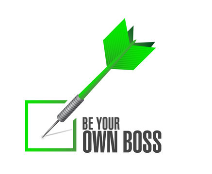 be your own boss check dart illustration design